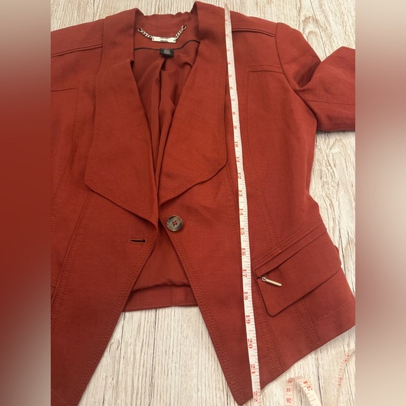 WHBM Blazer Dark Orange Red Jacket Coat 4 - Picture 12 of 16
